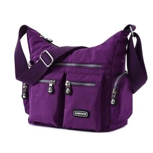 Purple Water Resistant Nylon Purse